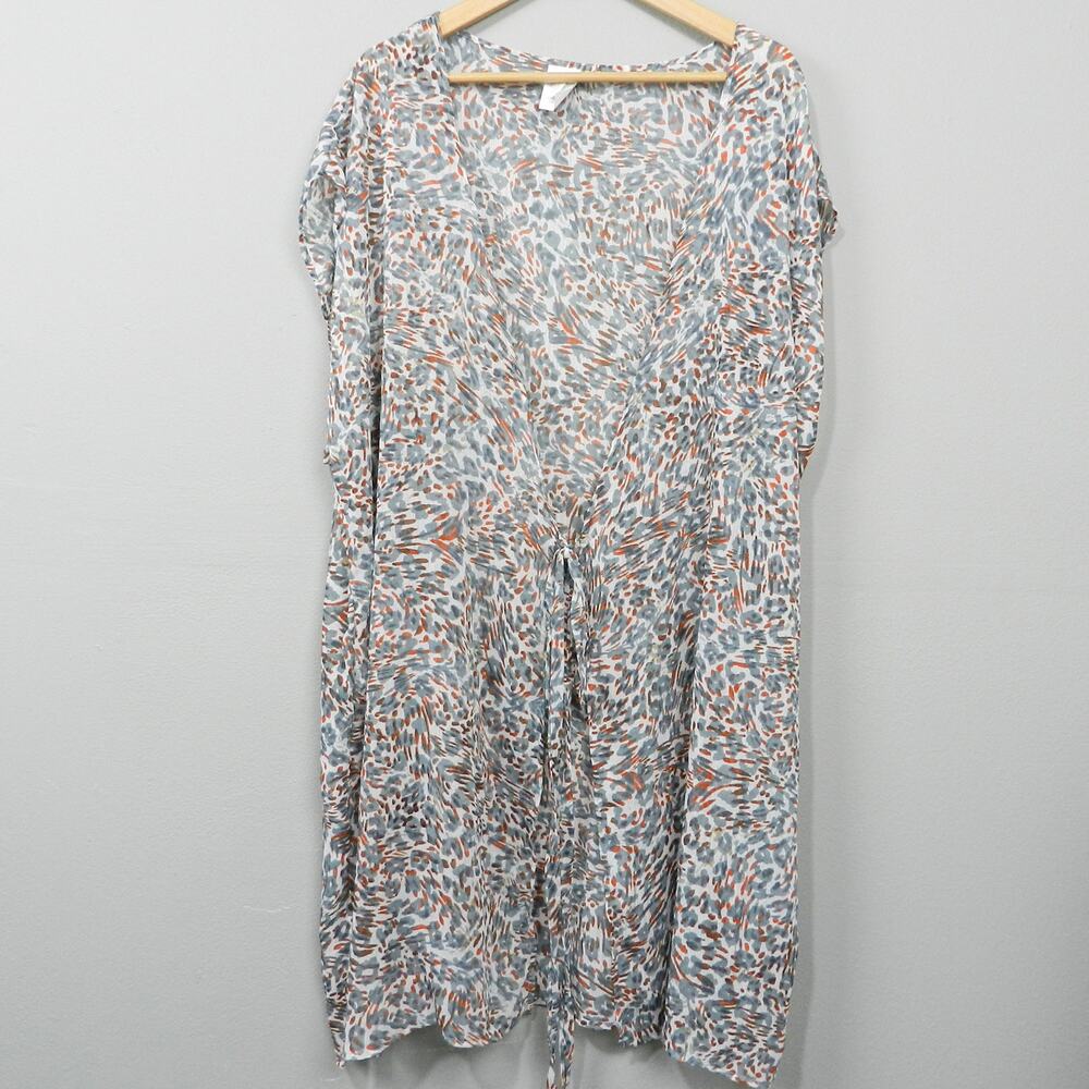 BCA by Rebecca Virtue Swim Coverup Wrap Leopard Print Beach Resort Boho Glam